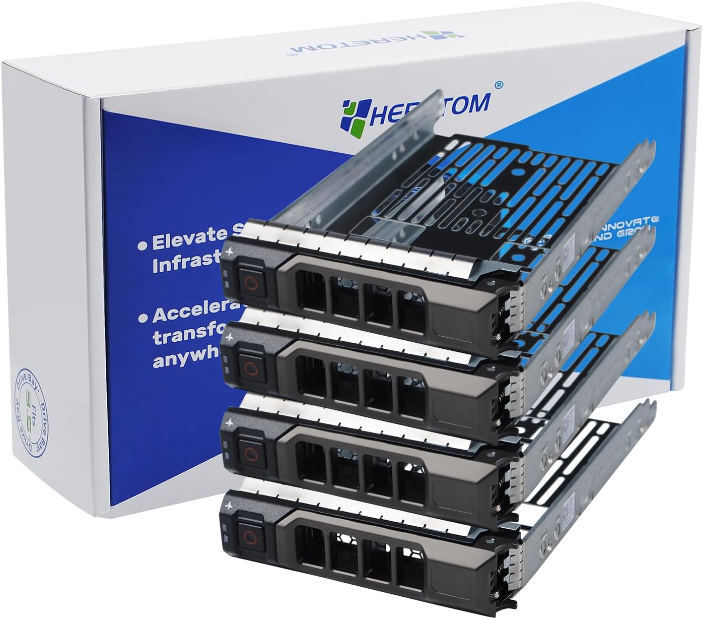 Pack-4, Hard Drive Tray Caddy for Dell Poweredge Series 11/12/13 Generation Models 3.5" SAS/SATA R320 R430, R530, R730, T430, T630, R420, R520, R720, T420, T620, R410, R510, R710, T410, T610 T710