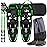 Odoland 4-in-1 Snowshoes Snow Shoes for Men and Women with Trekking Poles, Carrying Tote Bag and Waterproof Snow Leg Gaiters, Lightweight Aluminum Alloy Snow Shoes, Green, Size 25\'\'