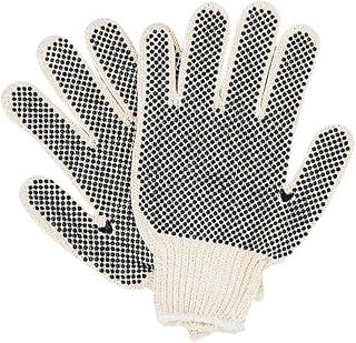 ToolUSA | 12 Pairs | Men's L Cotton/Poly String Gloves | PVC Dots, Non-Slip Grip, Reversible