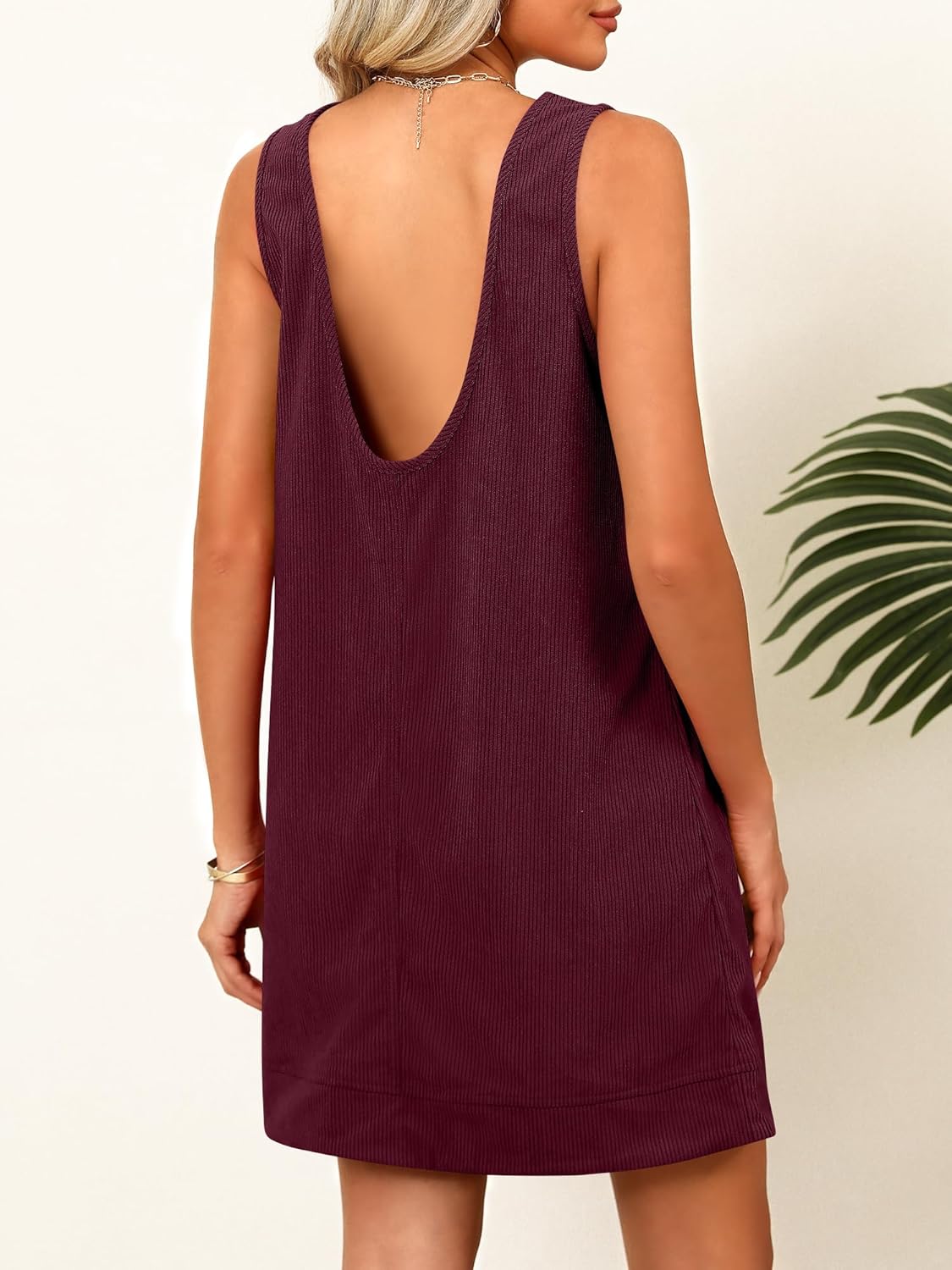 Caracilia Women Fall Dress 2026 Corduroy Overall Pinafore Skirtall Jumper Dresses with Pockets - Image 4