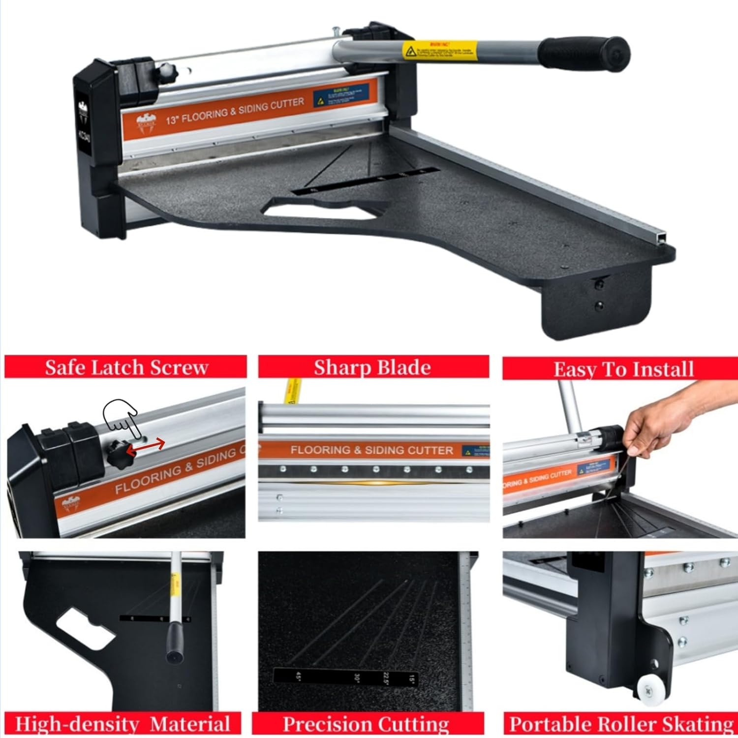 13" Floor Cutter, 12mm Laminate Flooring Cutter Kit For Laminate, Engineered Hardwood, Siding, LVT, VCT, SPC, LVP, WPC and Vinyl Plank