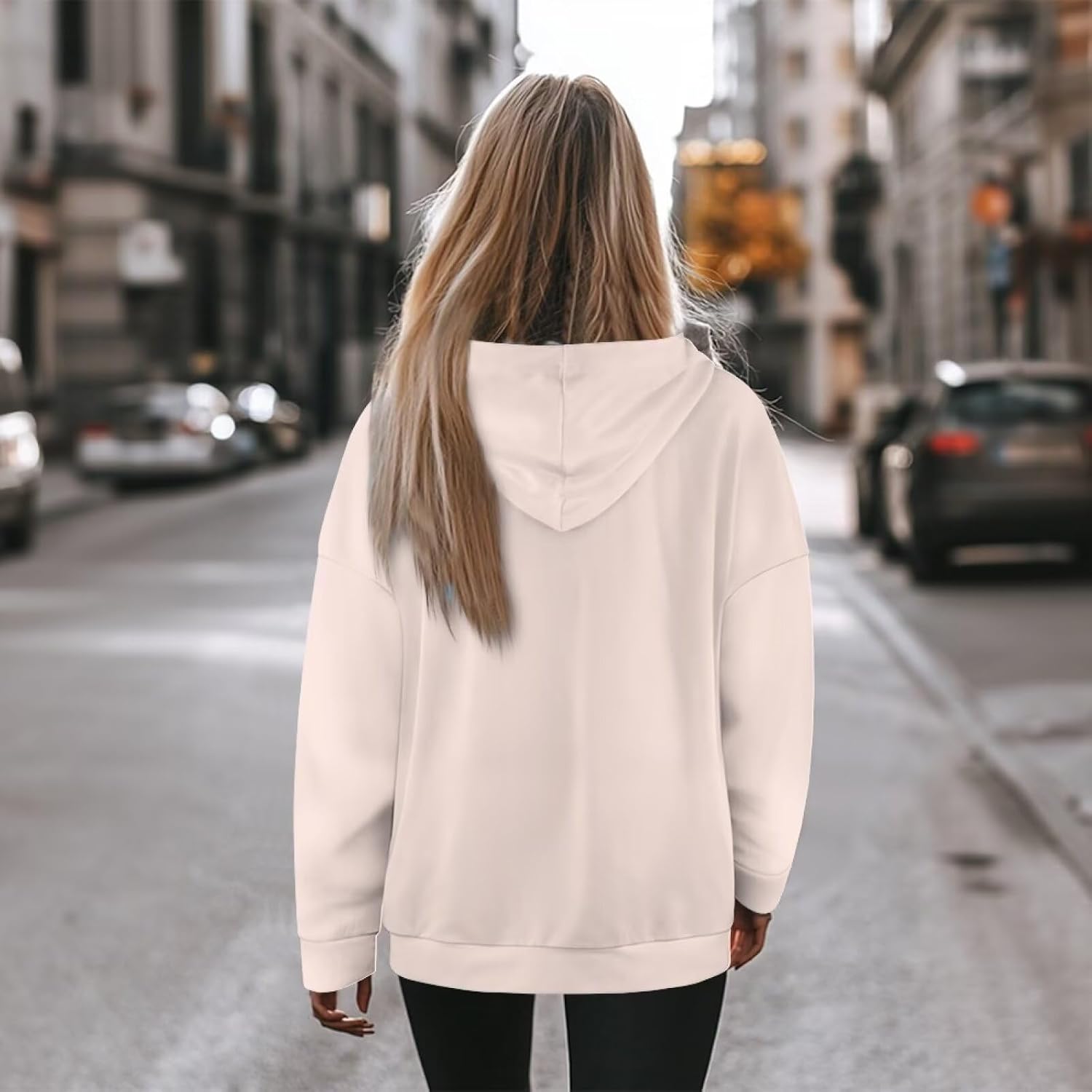 Womens Oversized Hoodie Hooded Graphic Sweatshirt Women Lightweight Pullover Sweater Women for Fall Winter Size S-2XL