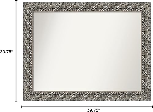 Miniatura 6 de Amanti Art Espejo personalizado, espejo de baño plateado Luxor, espejo de pared o espejo de tocador de baño sobre el fregadero (30.75 x 39.75