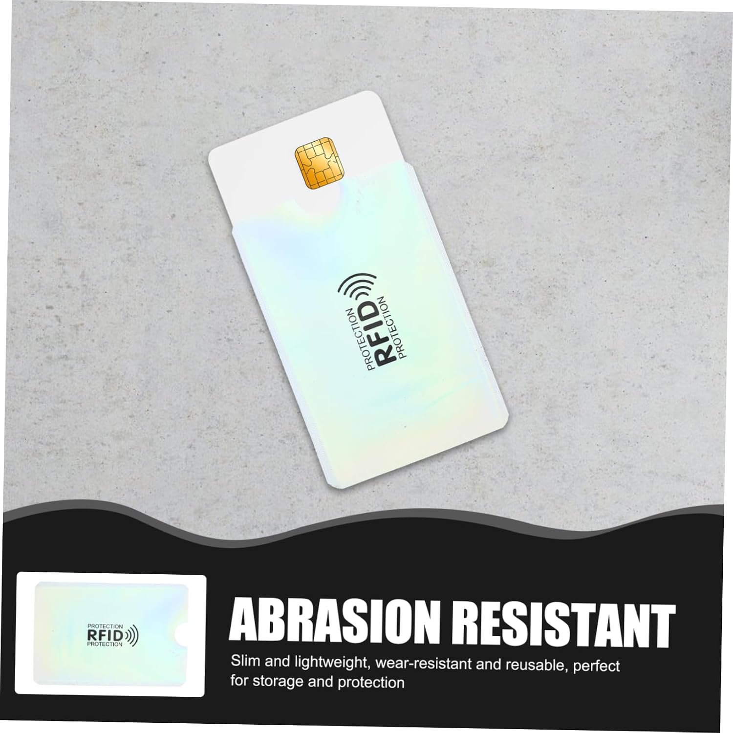 10-Pack RFID Blocking Card Sleeves Aluminum Foil ID and Bank Card Protectors Waterproof and Scanning-Resistant for