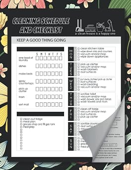 cleaning schedule and checklist for adults Daily Weekly and Monthly, Cleaning Schedule and checklist, Plan for home chores with checklists and to-do lists. Checklist Planner and Organizer - 8,5x11