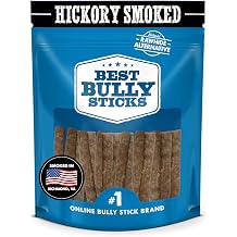 Best Bully Sticks Hickory Smoked Chicken Snack Sticks Dog Treats, 16 Count | Made with real chicken, smoked over real wood, quick dog training treats, high protein & collagen, natural, for all dog sizes