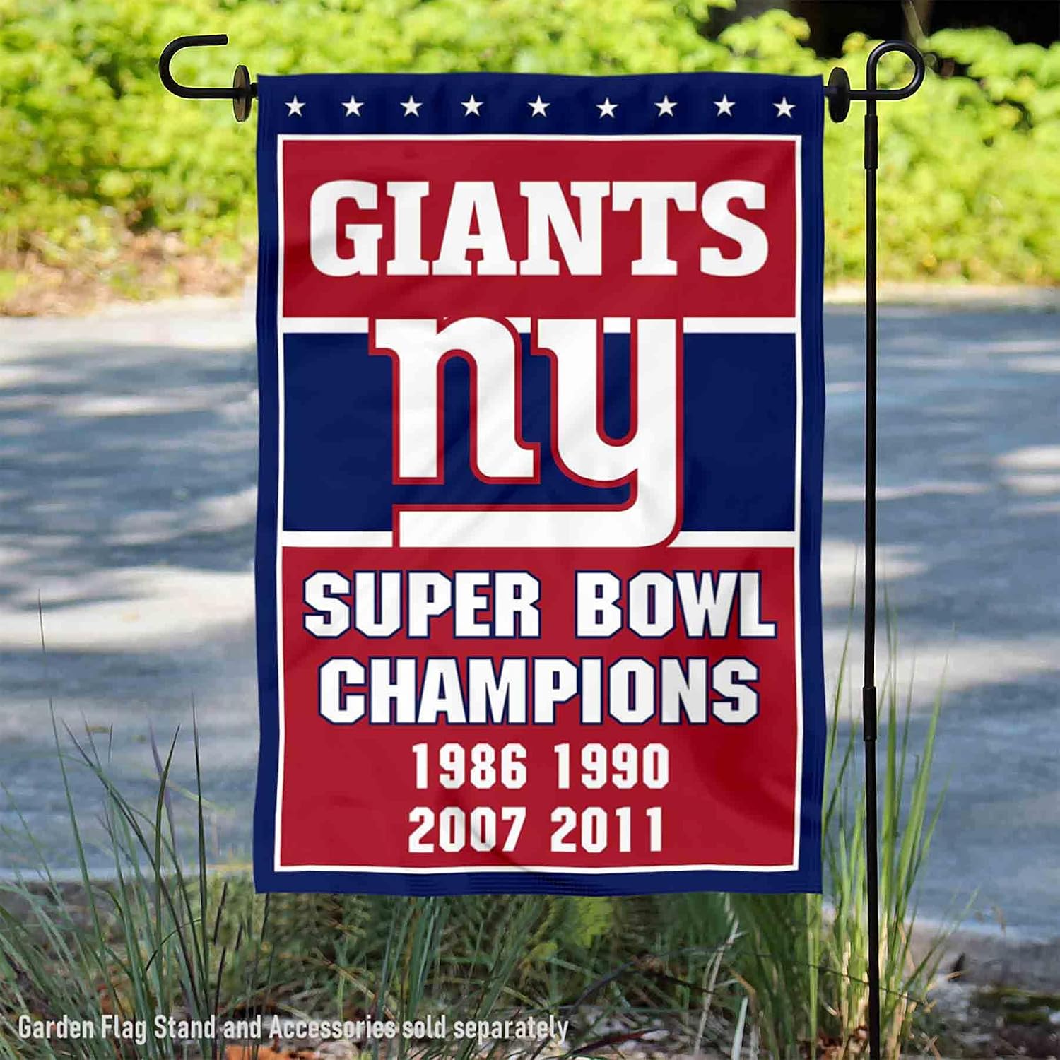 New York Giants 4 Time Super Bowl Champions Double Sided Garden Flag