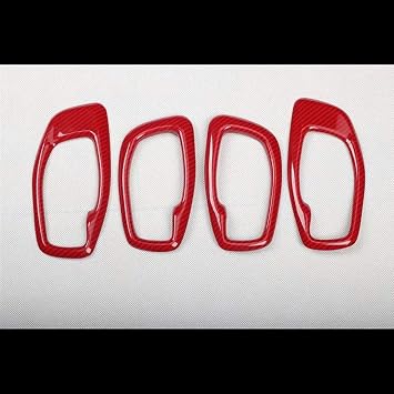 for Jeep Compass 2017-2019 4PCS ABS Car Door Interior Handle Bowl Protector Cover Trim Moldings Car Styling Red