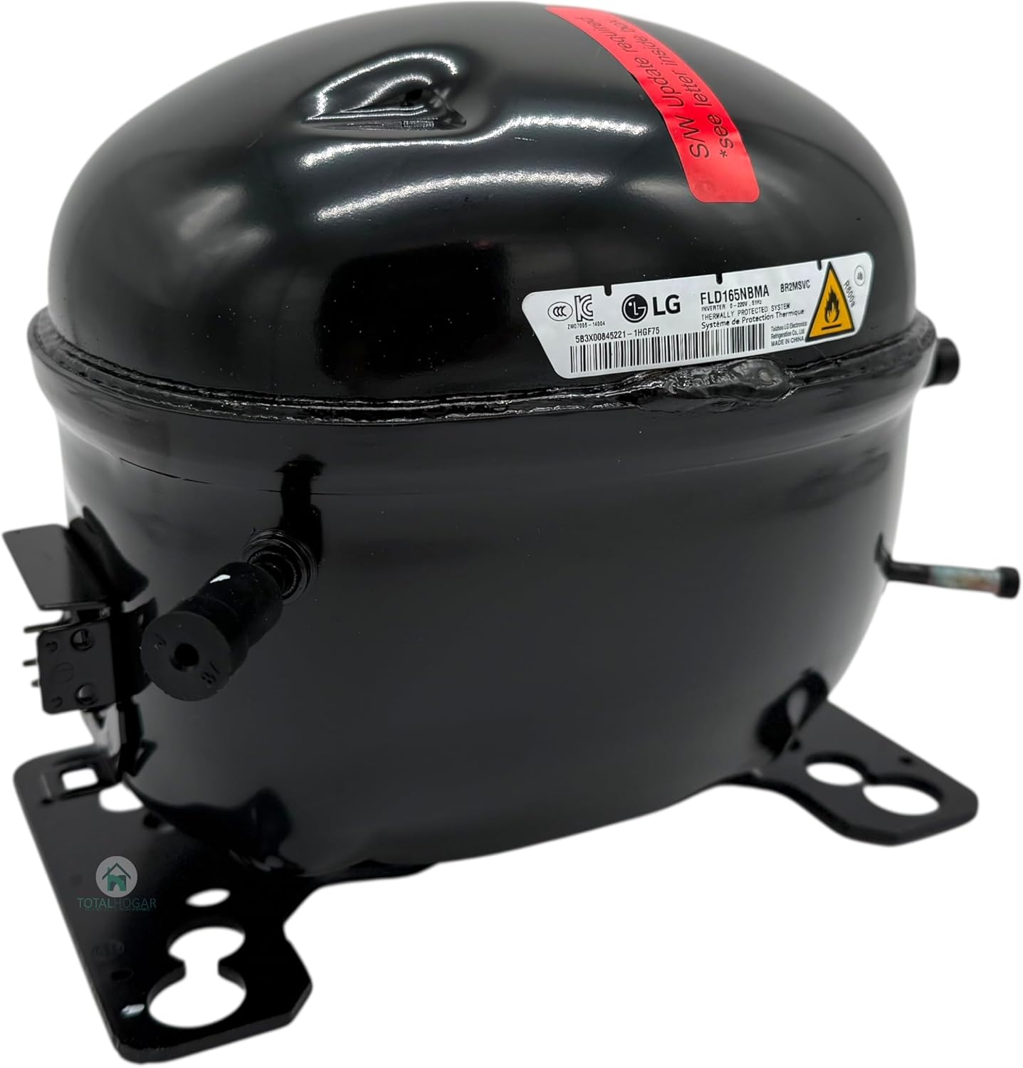 LG FLD165NBMA Inverter Refrigerator Compressor, side view مع الاتصالات