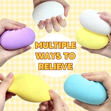 1Pc Dumpling Squishy,3.15inch Dumpling Squishies Mystery Box,Soft Stretchy Squeeze Toy for Adults Anxiety Relief Novelty Squeeze Ball Party Favors Classroom Rewards Office Desk(Yellow)