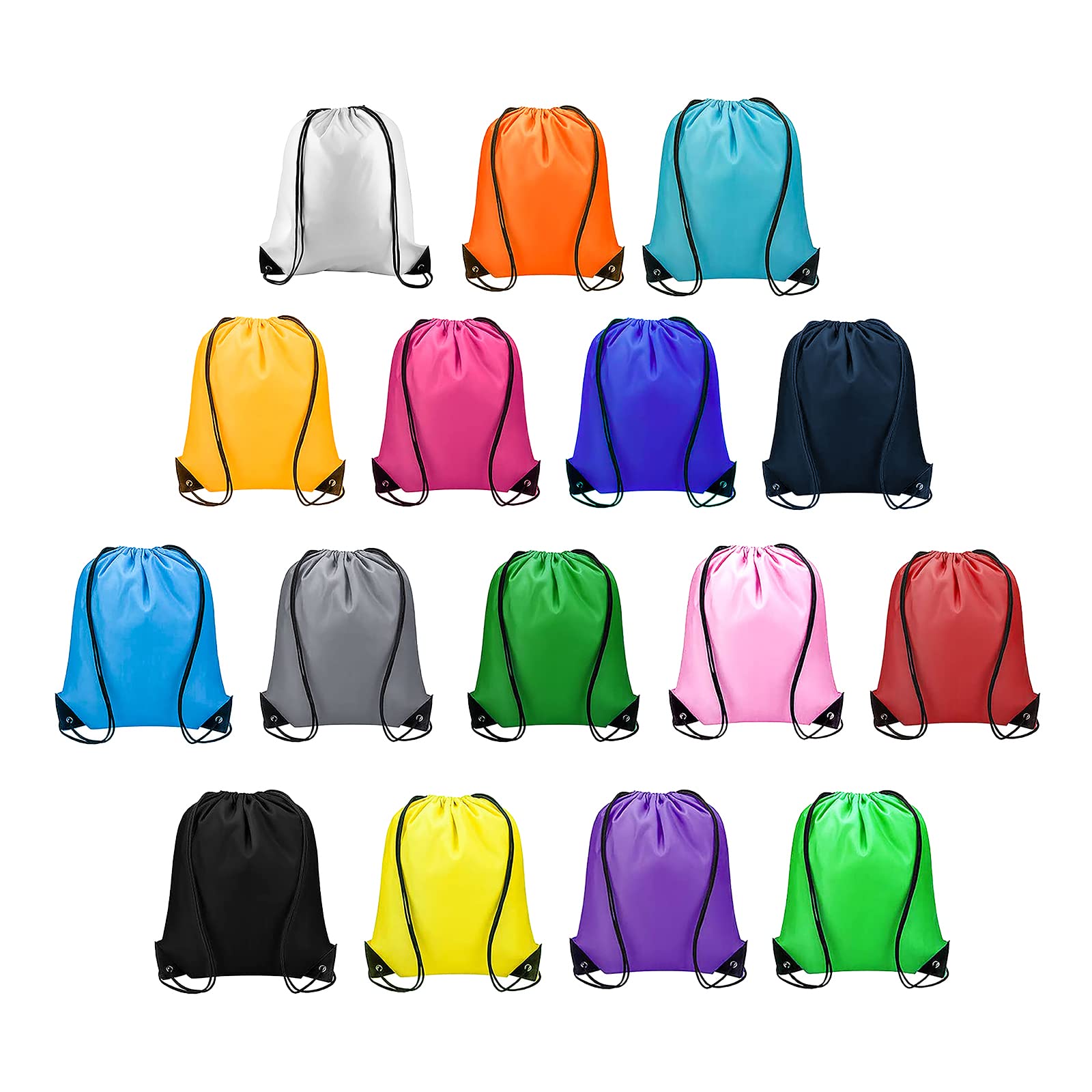 Flow fire 16 Pcs Drawstring Bag, Sports Drawstring Swimming Bag for Kids, Drawstring PE Bags for School Boys, Girls and Children
