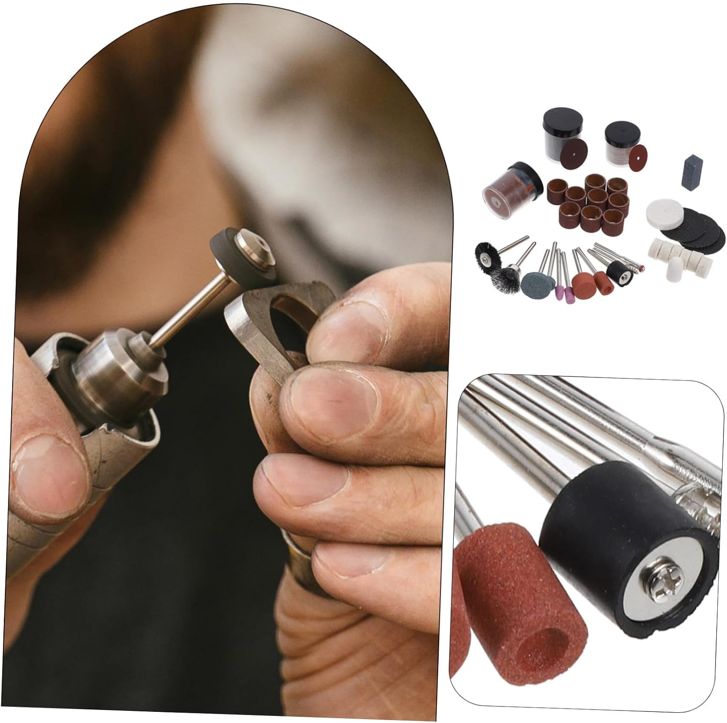 balacoo 1set Electric Accessories Kit Including Grinding Brush Polishing and Cutting Discs for Rotary Tool Use Precision Crafted for Smooth Finishing and Organized Storage