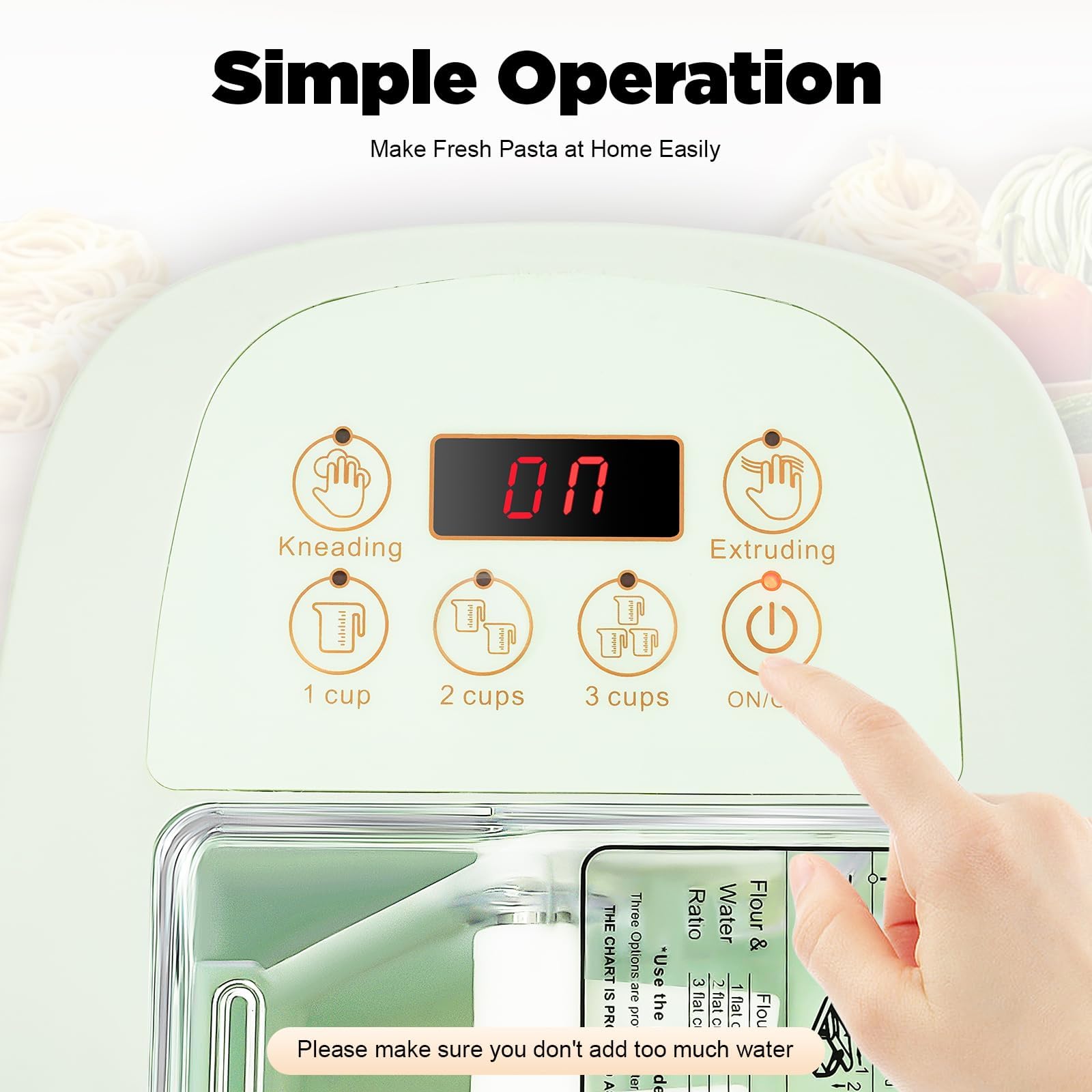 Máquina para hacer pasta con 13 moldes, máquina para amasar/hacer fideos | Máquina para hacer fideos con pantalla LED y herramienta para envolver bolas de masa, para el hogar, cocina