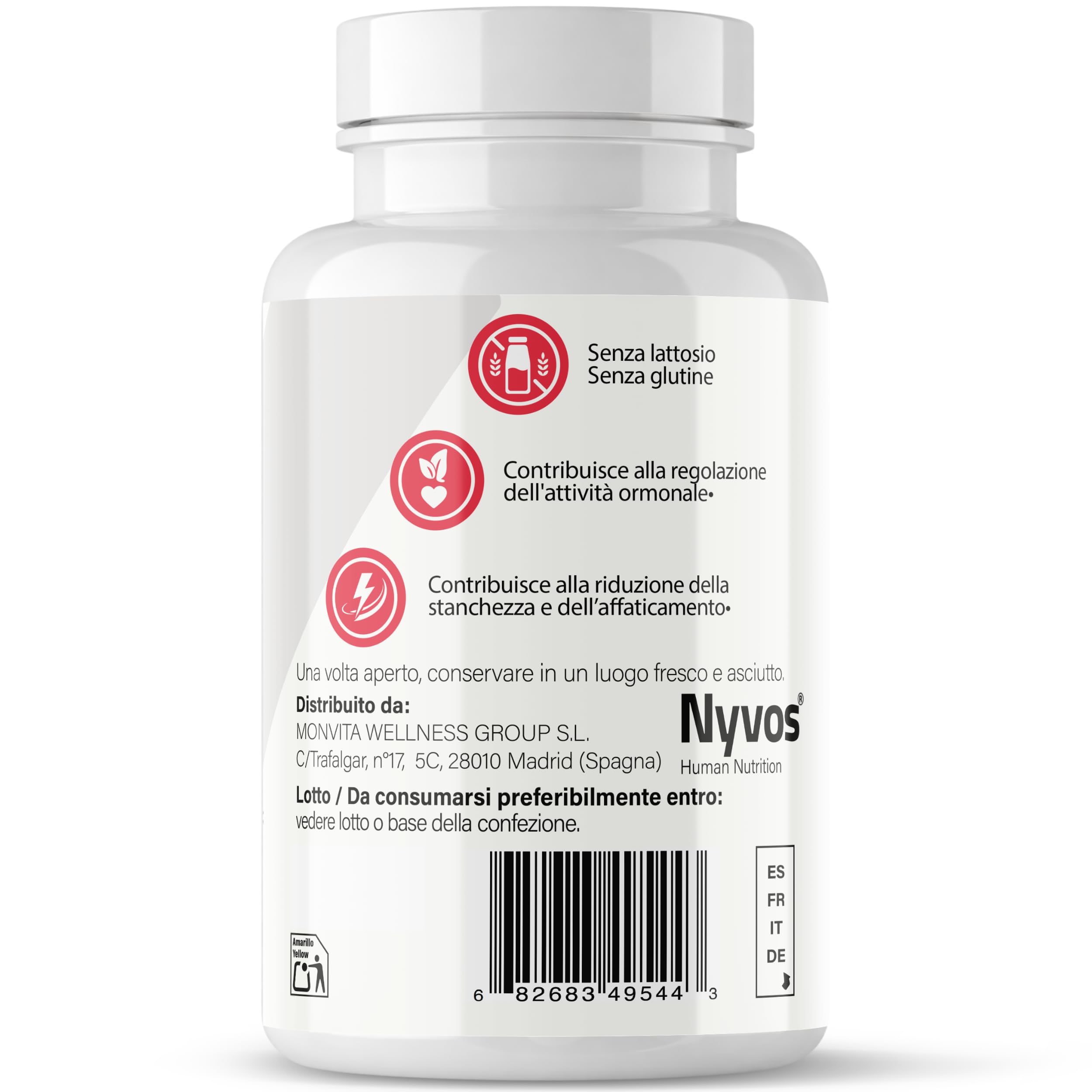 Maca Rossa Donna con Salvia, Fieno Greco e Damiana – Supporto Ormonale Femminile, Energia e Benessere – 25.000 mg Equivalenti di Maca Rossa in Polvere – 180 Capsule, 60 Dosi – Nyvos