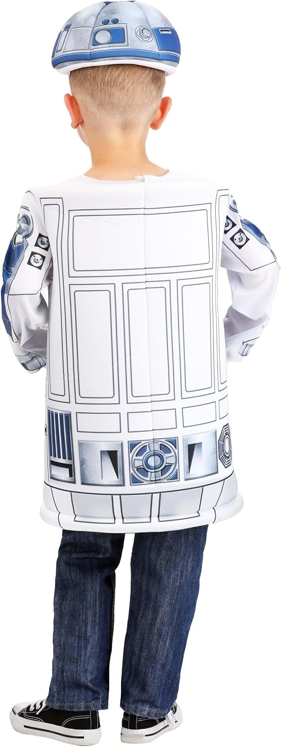 Jazwares Toddler R2-D2 Costume - Official Star Wars Astromech Droid Outfit w/Printed Tunic & Matching Cap