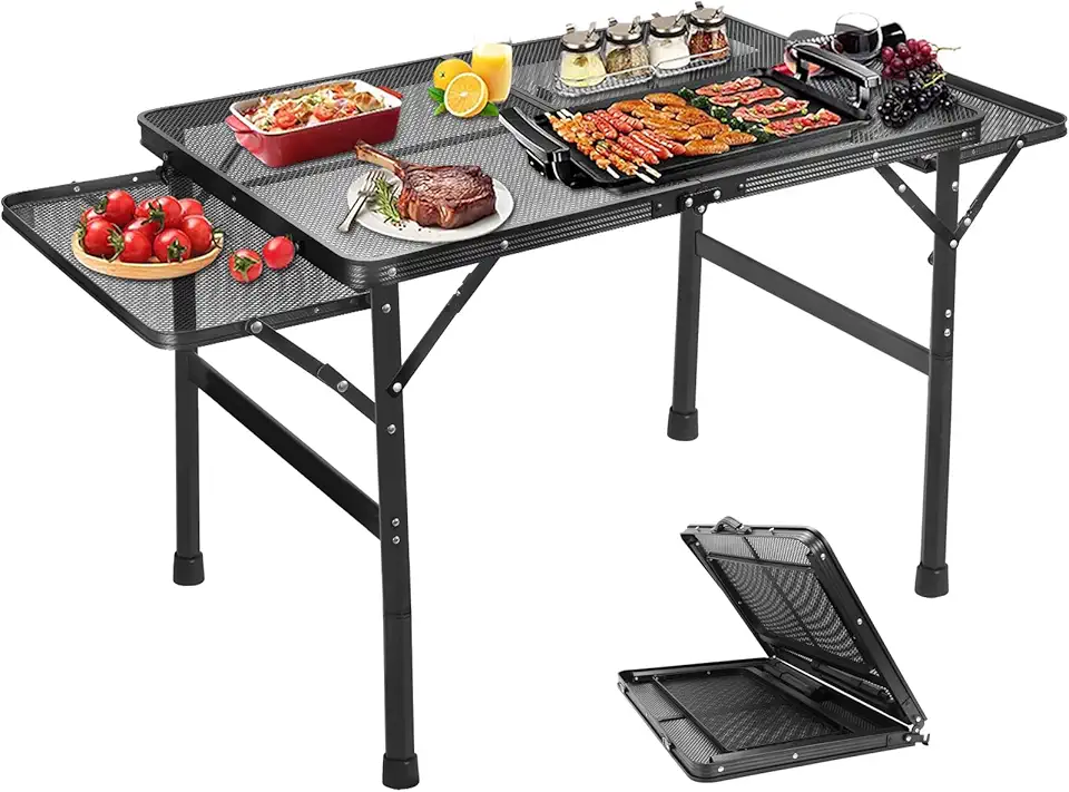 Mesa Dobravel, Mesa Camping Dobravel, Mesa Dobrável Portátil,129 * 49 * 64,5cm, para Camping, Churrascos, Piquenique
