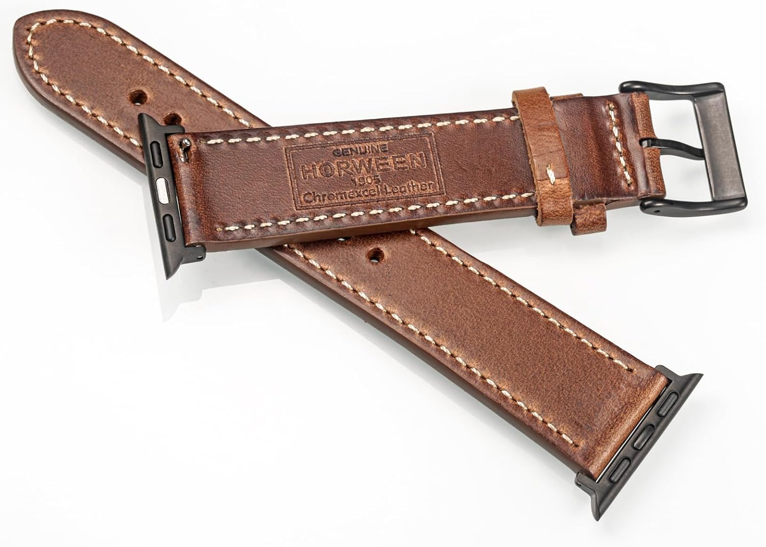 Compatible With Apple Watch Band, Horween Leather Watch Strap For iWatch38/40/41/42/44/45/49/46mm,Vintage Replacement Band For Series10/9/8/7/6/5/4/3/2/1/SE/SE2/Ultra1/2 Men Women - Image 4