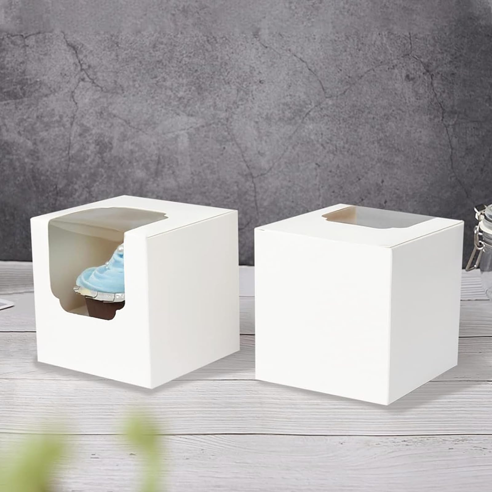 30 cajas para magdalenas de cartón de calidad alimentaria, color blanco