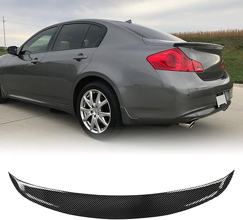 Miniatura 1 de RoyalParts Alerón trasero compatible con Infiniti G35 G25 G37 Q40 de 4 puertas modelo sedán de 4 puertas, alerón de maletero (estilo fibra de