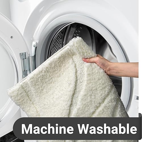 Miniatura 7 de DEXDE Alfombras de baño de 20 x 32 pulgadas, alfombra de baño de microfibra lanuda de felpa suave, alfombras de baño antideslizantes para suelo de