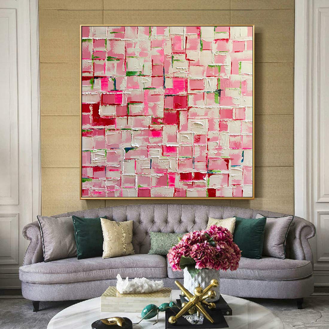 モザイク　油絵アート 楽天市場】絵画 油絵 モザイクよりポートタワー・オークラ（神戸