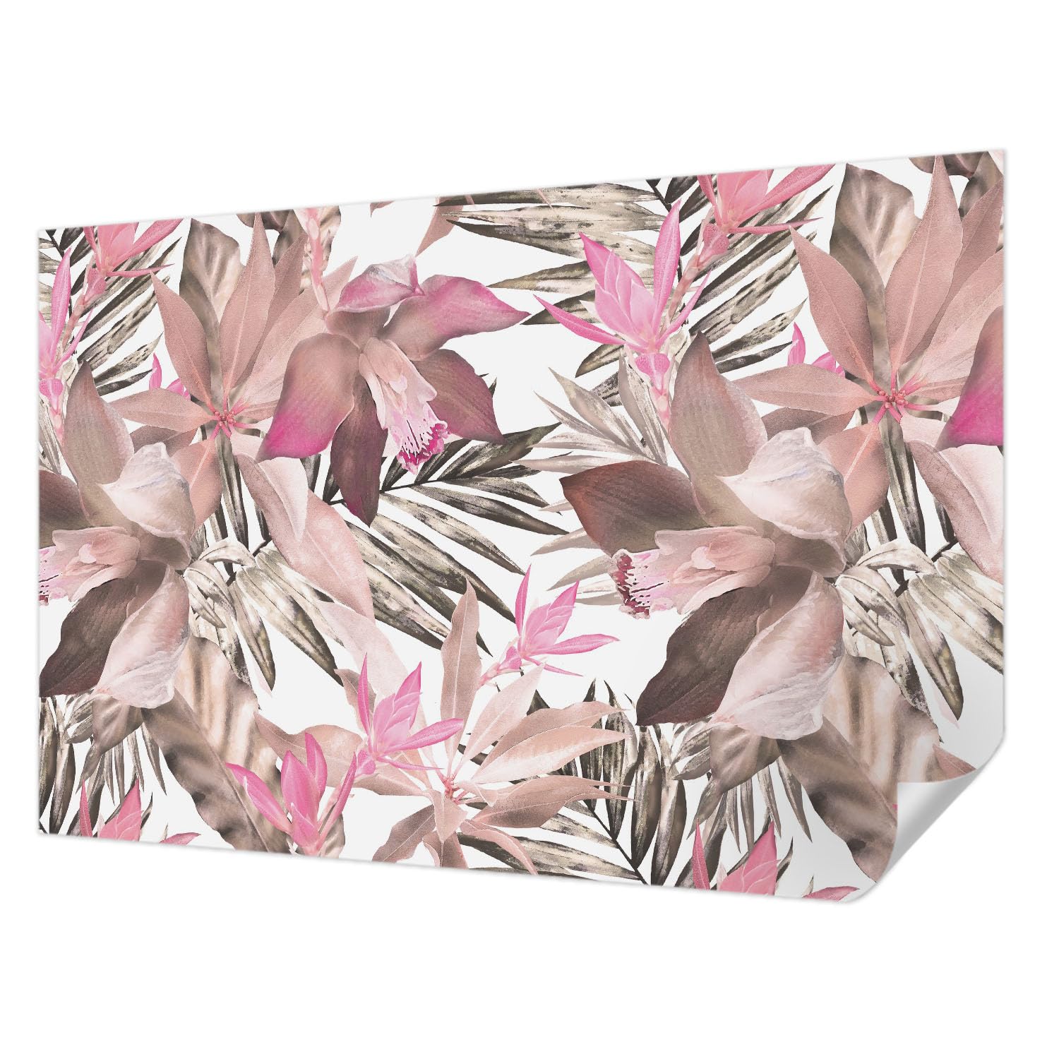 Revêtement mural autocollant résistant aux taches Tulup décor fleurs exotiques 104x70 cm