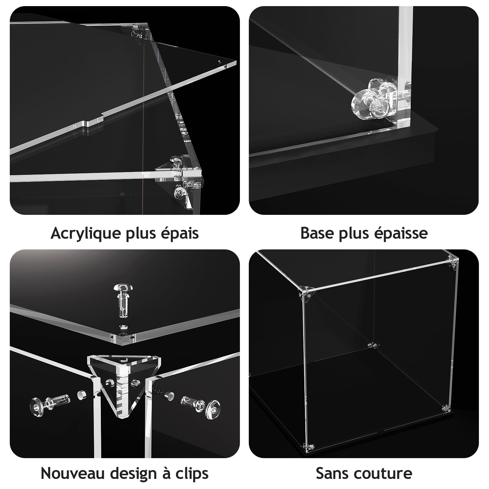 Vitrine Acrylique pour Collection Anti Poussière Transparente