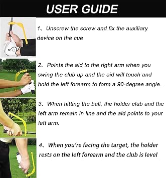 Golf Training Aids Set Beginner Swing Alignment Corrector Golf Swing Plane Training Aid Arm Band And Wrist Stick for Men Women Kids (Yellow)