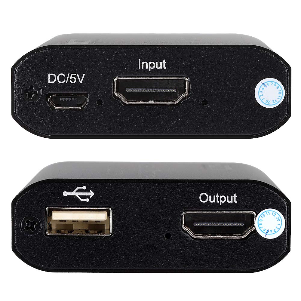 KIKYO Karta przechwytująca, karta przechwytywania wideo USB3.0 z wyjściem Loop Out, karta przechwytująca HDMI 4K Ultra HD, pasuje do konsoli do gier, PS4, PS3, Xbox One, czarna