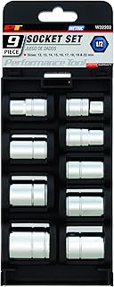 Performance Tool W32202 1/2-Inch Drive Metric Socket Set, 9-Piece