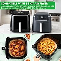 Vista 3 de BYKITCHEN 300 forros desechables para freidora de aire Ninja AF141 5QT Pro AF181 6.5QT, Chefman 6 cuartos de galón, Cosori 6QT y otras freidora