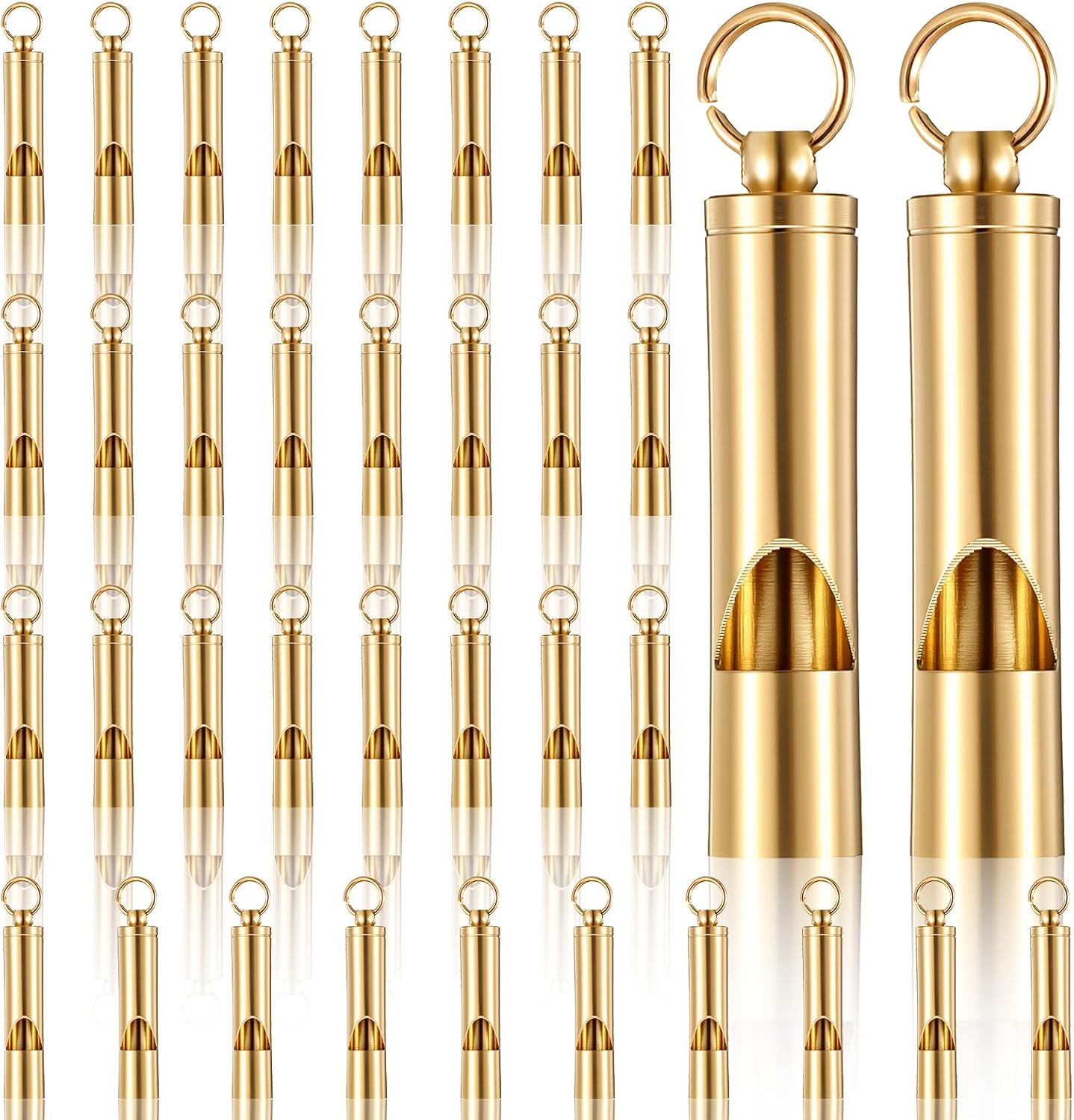 36 PCS Brass Safety Whistle, Emergency Whistle for Adults, Waterproof Survival Loud Whistles for Kayak, Hiking, Camping, Outdoor Gear