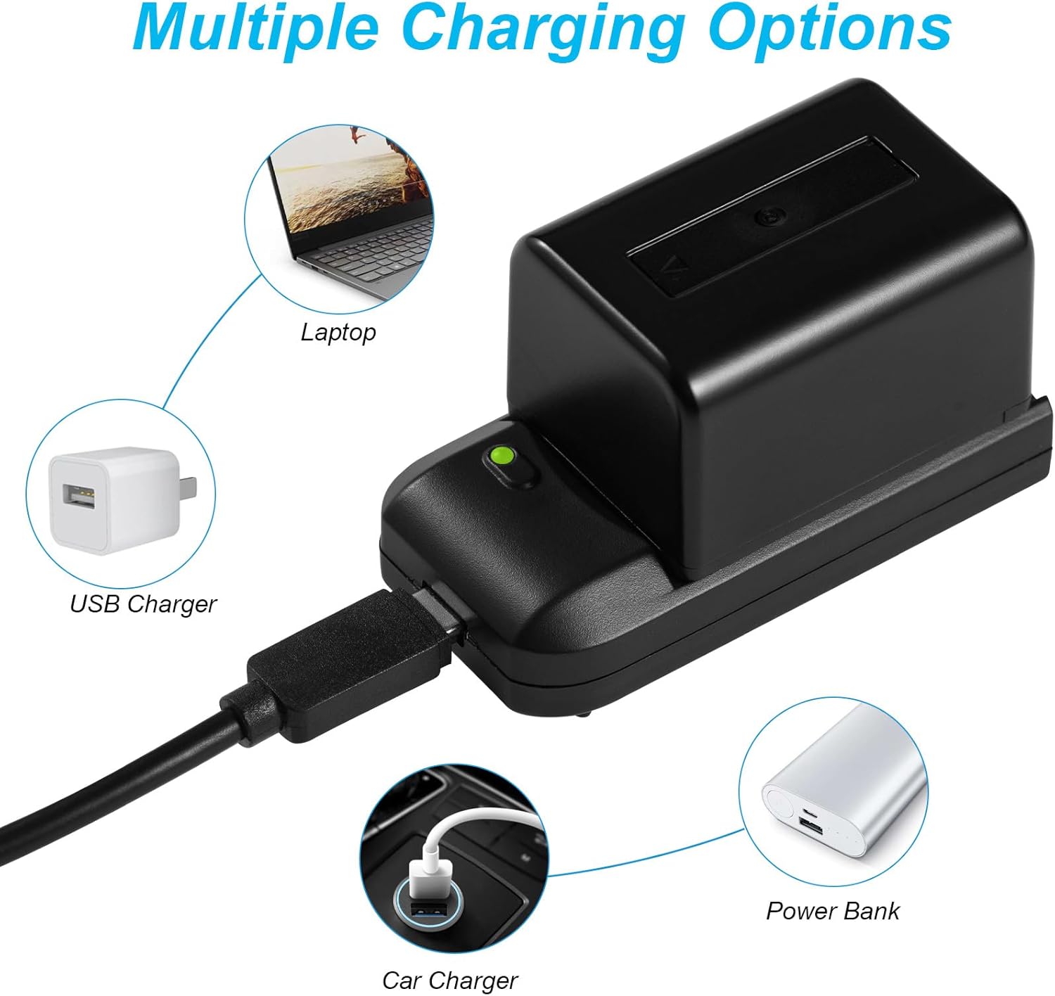 Camcorder Video Digital Camera Travel Charger and 3.7V 2000mAh NP-FV5 Plus Li-ion Rechargeable Battery（NP-FV5 Plus Battery Charger）