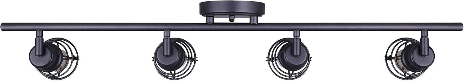 CANARM IT611A04GPH Otto 4 Light Track Rail Graphite with Metal Cage Shades