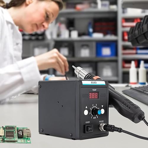 Miniatura 6 de Estación de retrabajo de aire caliente de 110 V Estación de retrabajo de soldadura SMD con pantalla LED de temperatura 700 W Estación de soldadura