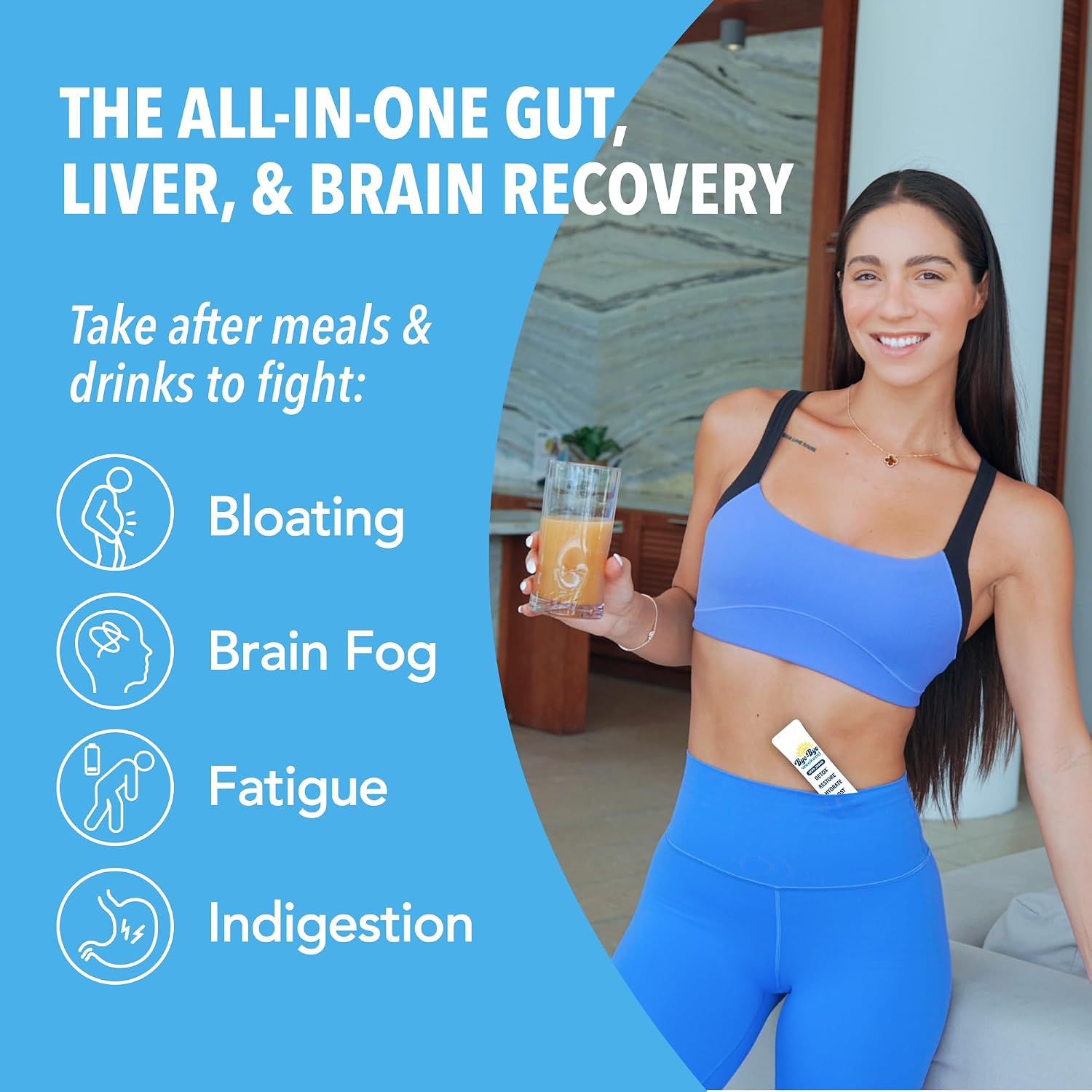 Detox Drink Mix w/Electrolytes - for Bloating, Recovery, Fatigue, Brain Fog - Probiotics, Lion’s Mane, Milk Thistle - Zero Sugar Variety Pack - 20 Pack