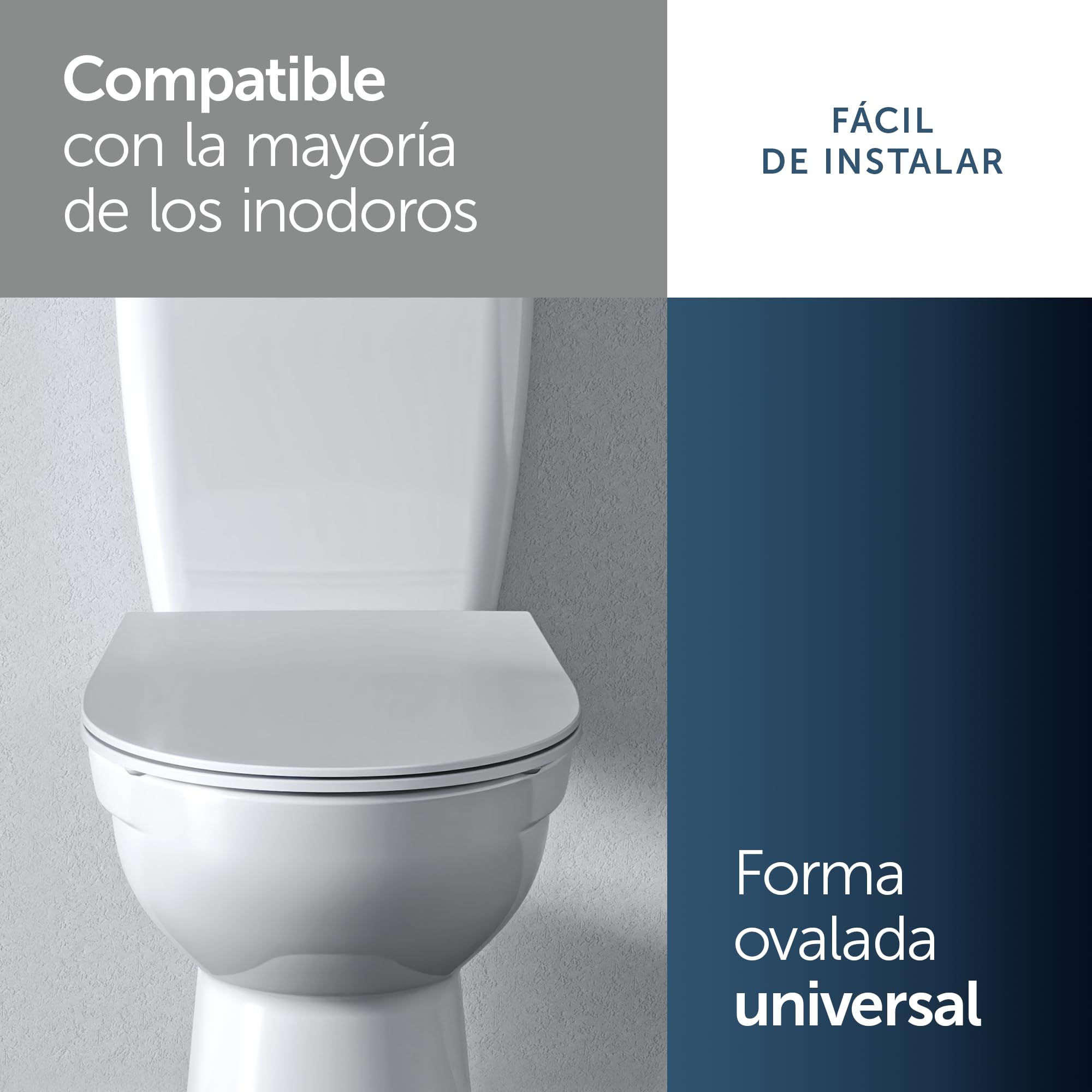 Ideal Standard Universal asiento de inodoro, Slim – Blanco (Smartguard+) | Con mecanismo de cierre suave (Softclose), asiento ovalado extraíble para una limpieza sencilla, antibacteriano, E3746HY