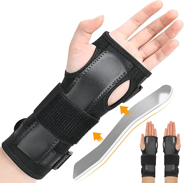Wrist Supports, Universal Wrist Support Right Hand Left Hand, With Metal Strip Carpal Tunnel Wrist Splint for Both Hand & Wrist Brace, Day Night Wrist Supports for Joint Pain