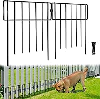 Vista 9 de Paquete de 10 Barreras para Animales, Valla Decorativa Sin Excavación, 17 pulgadas (Alto) x 10 pies (Largo), Borde de Valla Pequeña de Jardín
