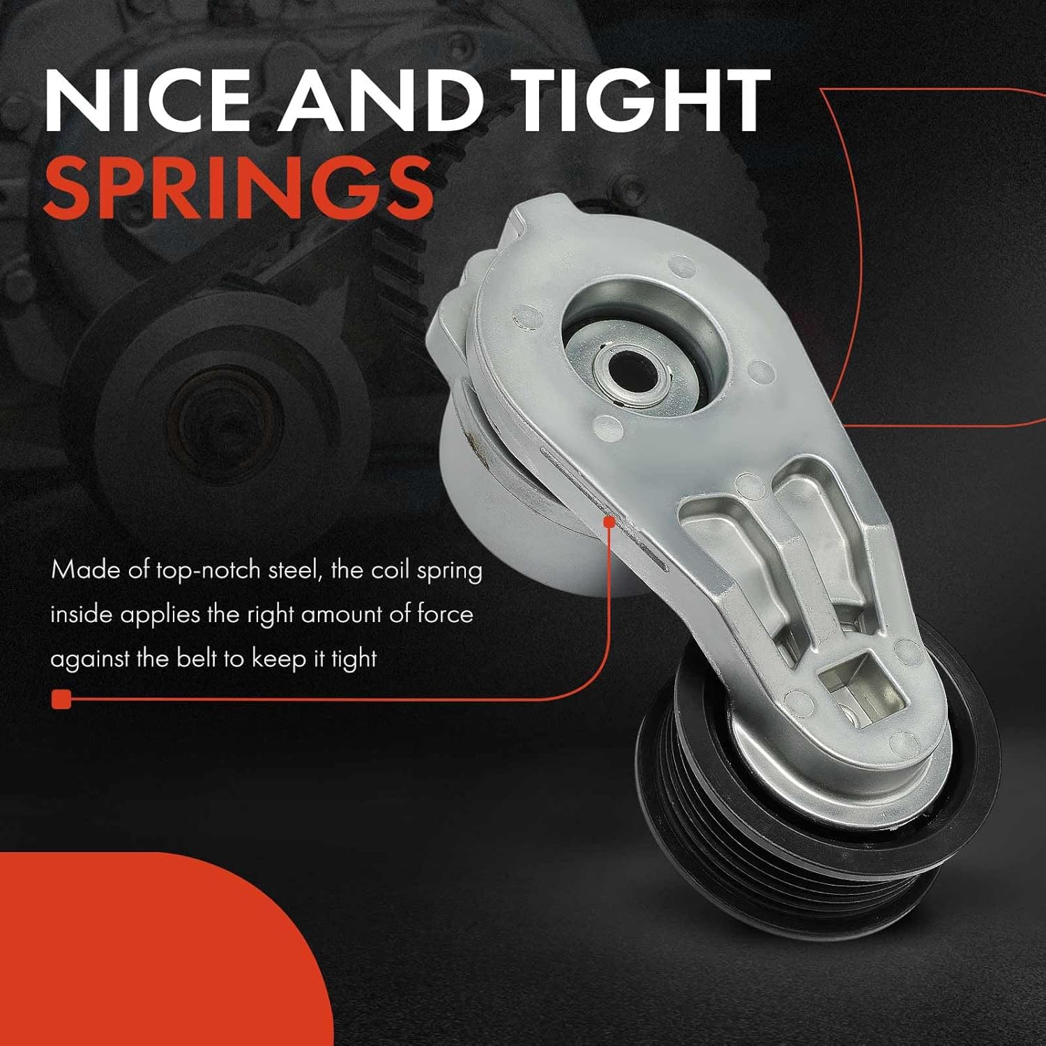 A-Premium Belt Tensioner Assembly with Pulley Compatible with Jeep Cherokee 2014-2022 3.2L & Chrysler 200 2015-2017, Pacifica 2017-2023, Voyager 2020-2021, 3.6L, Replace# 4627533AB