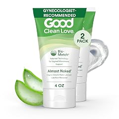 Good Clean Love Almost Naked Water-Based Lube Personal Lubricant with Organic Aloe Vera Safe for Adult Toys Condoms