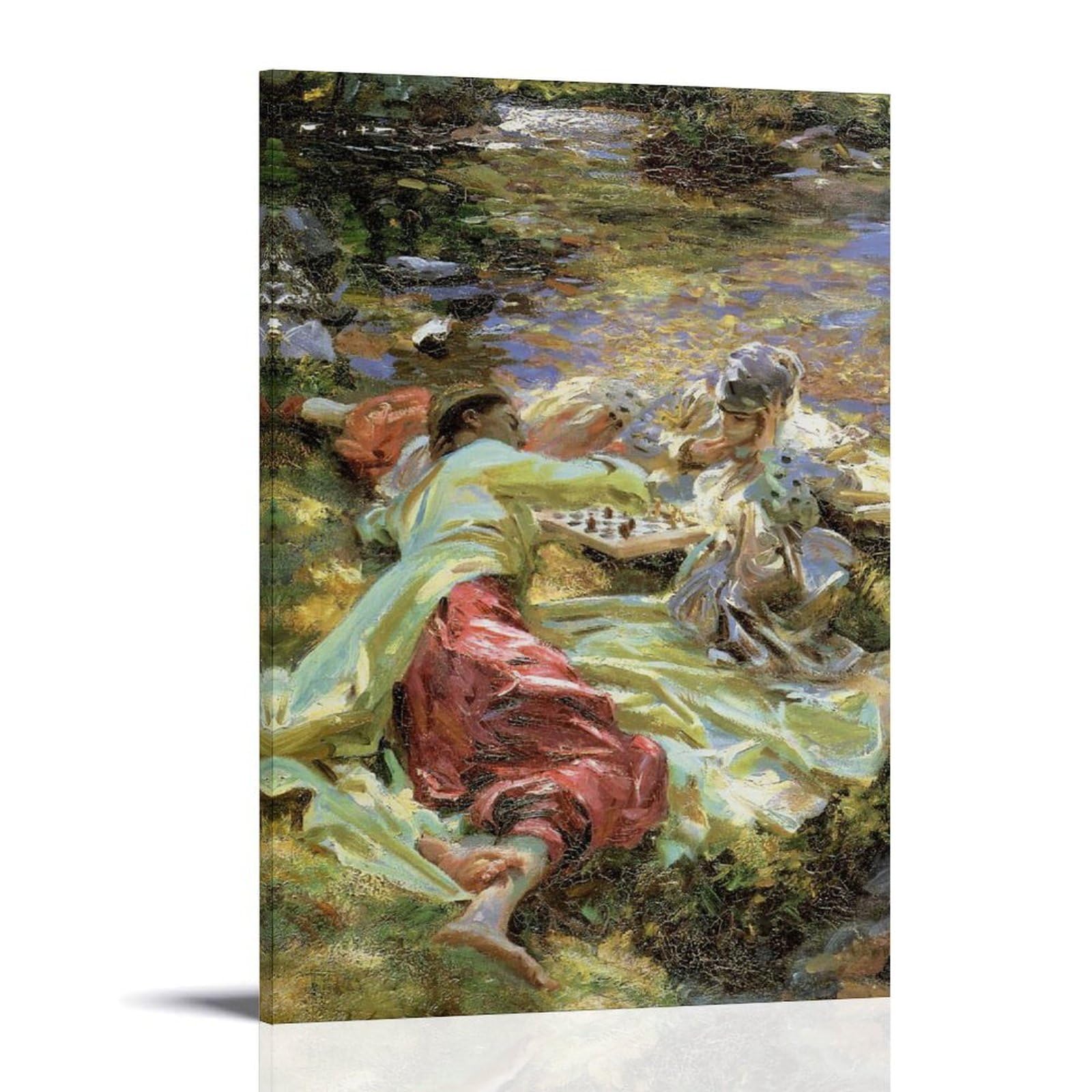 XuXueCC Stampe artistiche da parete con John Singer Sargent, motivo: Il gioco a scacchi, alla moda, da appendere, decorazione per la casa, idea regalo, 40 x 60 cm