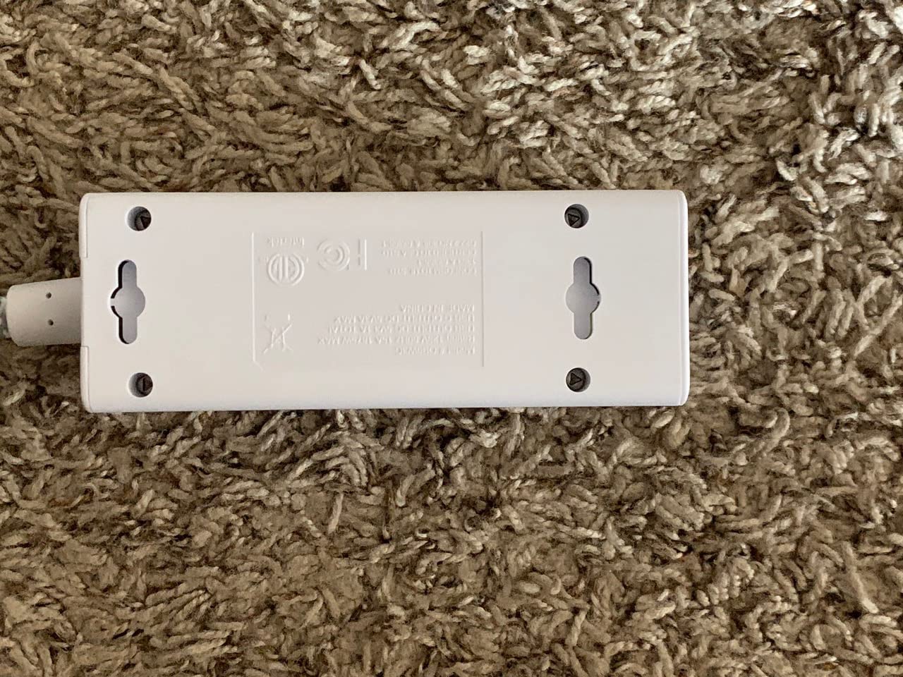 Behind view of the power strip