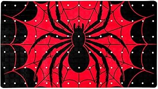 Shower Mat Non Slip 26.8 x 15.1 Inches, Black Spider Bathtub Mat Shower Stall Mats with Suction Cups and Drain Holes, Non Slip Bath Mat for Tub for Elderly & Kids