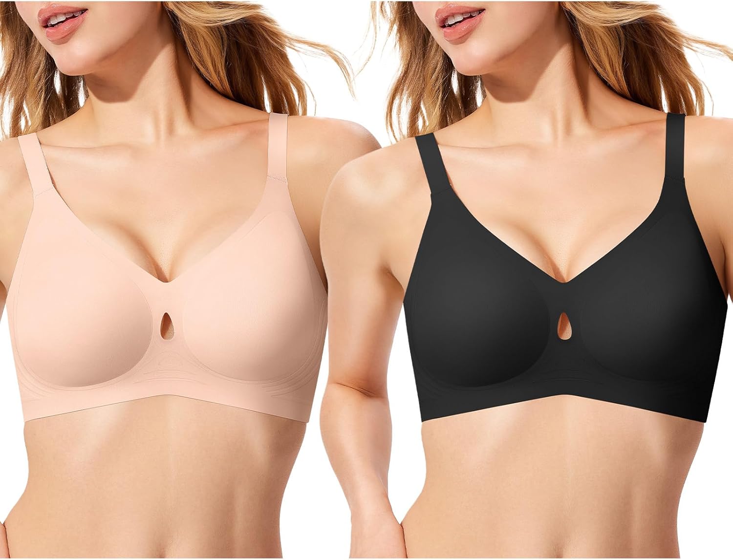 Bras for Women No Underwire Wireless Jelly Bras Full Coverage Seamless Push Up Bral...