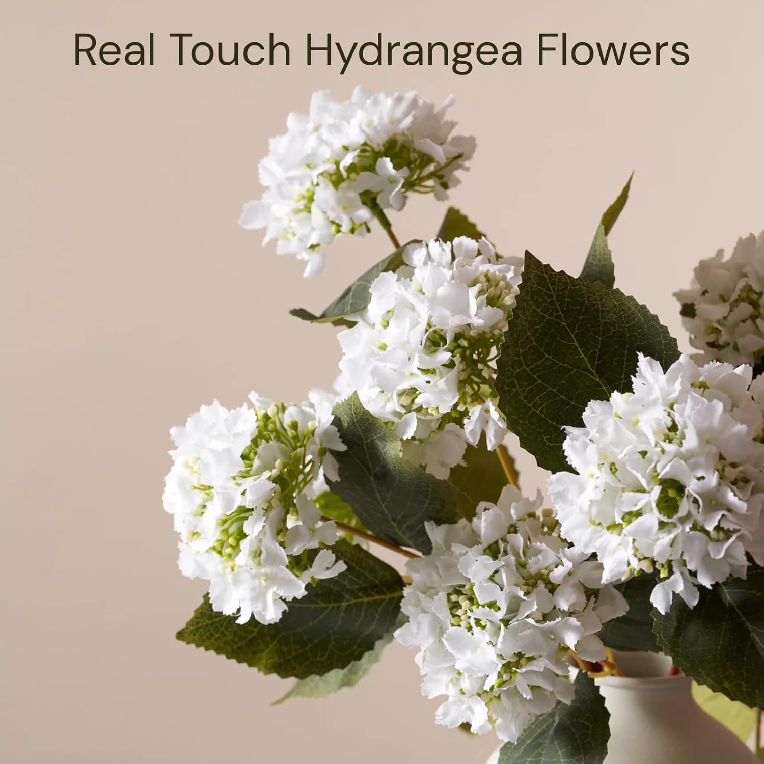 Real Touch Hydrangea Flowers 5 Stems (15 Heads) Artificial, Small Faux Hydrangea Flowers with Stems For Table Decor, Mini Silk Floral Arrangements Bouquet, Hortensias Artificiales, Snowball Viburnum - Image 4
