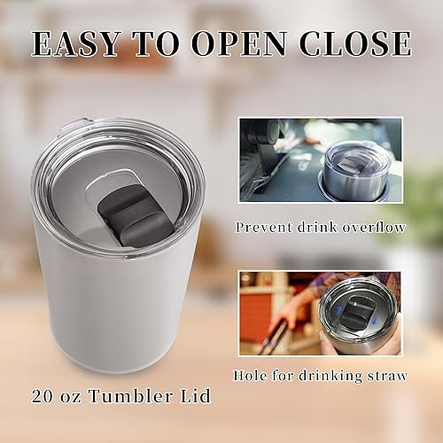 Miniatura 7 de Tapa de vaso de 20 onzas (paquete de 2), tapas de repuesto compatibles con vasos YETI de 20 onzas, taza de 1024 onzas y tapas magnéticas de repuesto