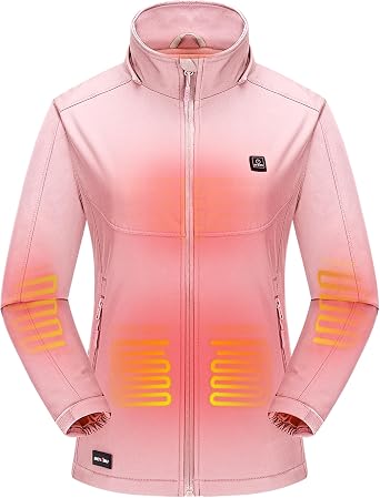 DEWBU Womens Heated Jacket with 12V Battery Work Coat