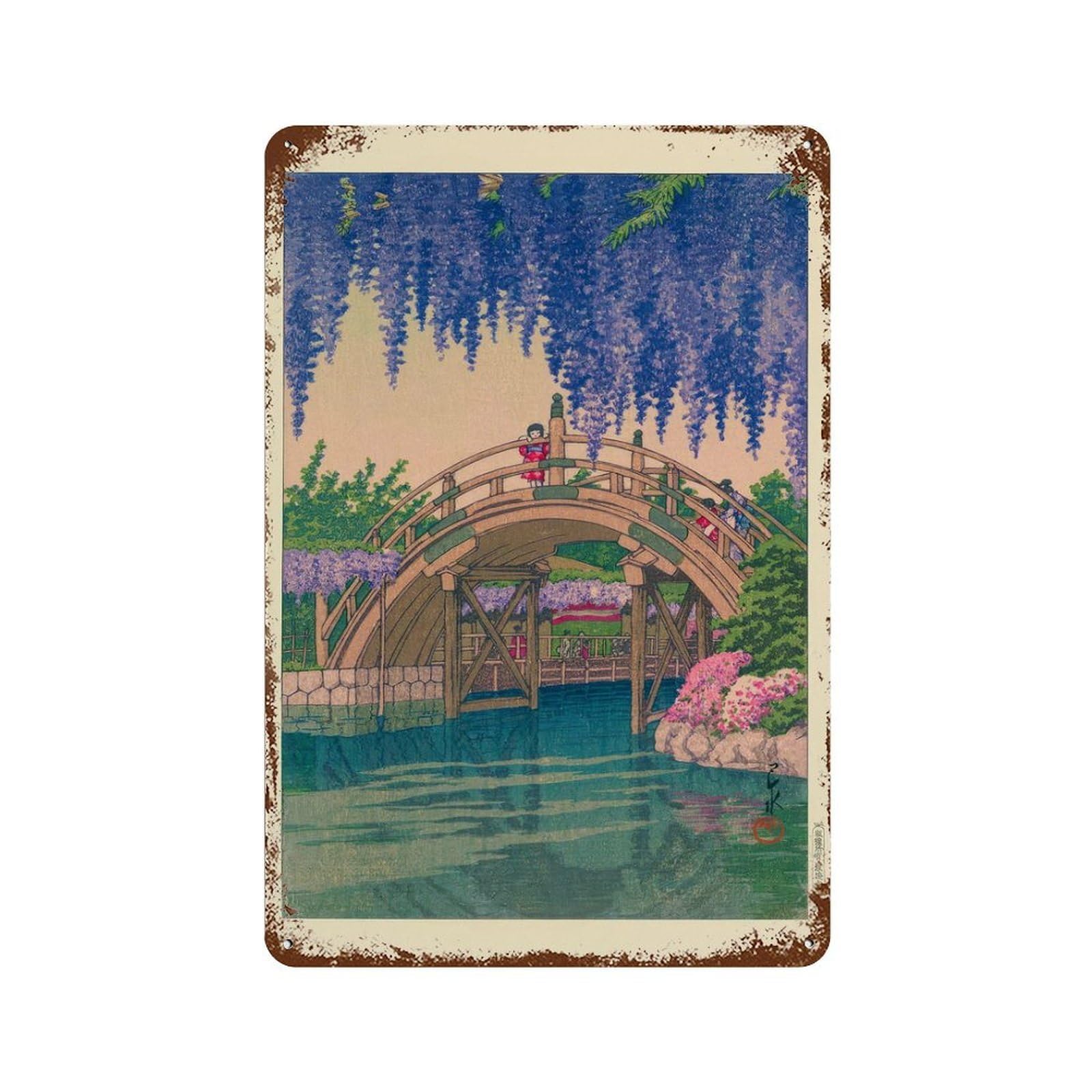 xiaoxiaoshen Japanese Botanical Garden Wall Decor Art Metal Tin Poster Modern Home Decor Art Home Bar Shop Decorations Vintage Sign 30x20cm