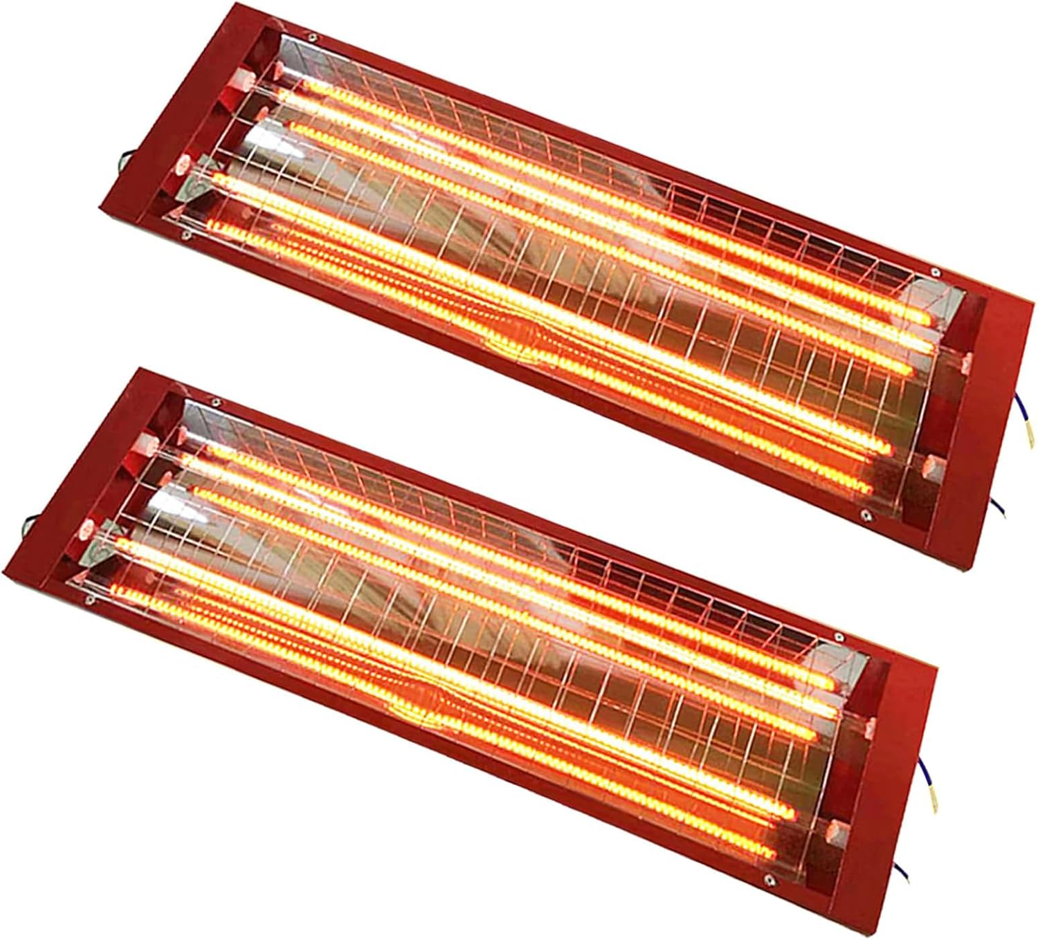 TFCFL 2PCS Baking Infrared Paint Curing Lamp, 1 Set 2000W Heater Lamp 110V for Automotive Spray Booths Far Infrared Radiation Heating, Hardwired, No Plug